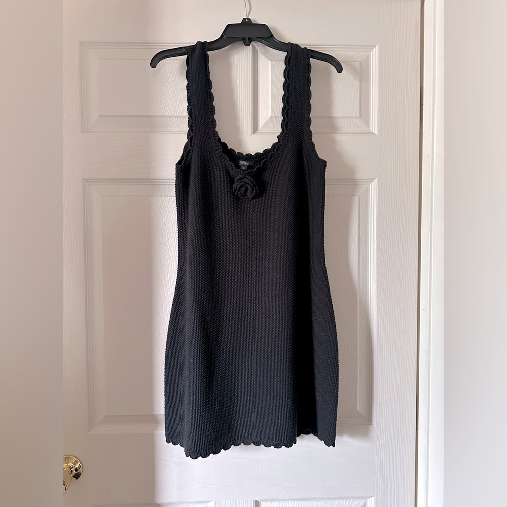 Black rosette mini dress